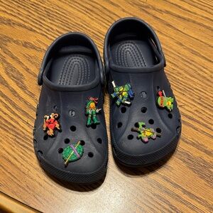 CROCS Kids Navy Sandals with Cartoon Charms